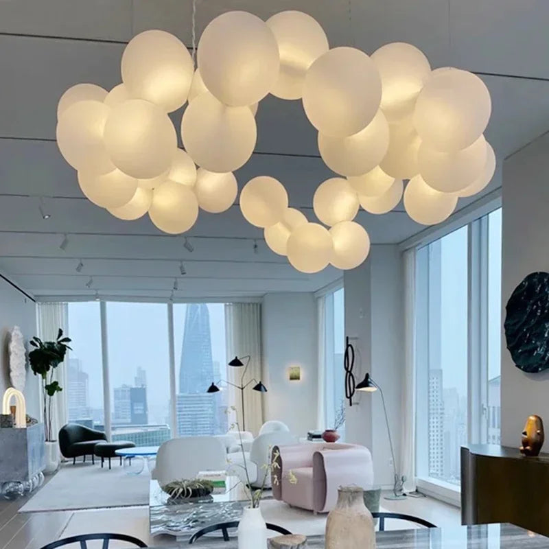 Nordic Acrylic Ball Pendant Lamps for Living Room by Axyaa