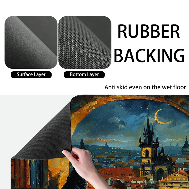 Absorbent Draining Mat for Kitchen & Bathroom by Axyaa - Quick Dry & Antiskid