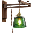 Axyaa Modern Wood Copper LED Wall Lamps Living Room Bedroom Bar Mirror Light