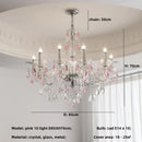 Axyaa French Blue Crystal Chandelier: Luxury Glass E14 Pendant Light, Romantic Living Room Decor