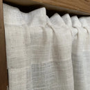 Axyaa Cotton Linen Lace Hem Short Kitchen Curtains - Nordic Style Small Window Treatment