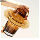 Axyaa Amber Glass Vase Hydroponic Flower Arrangement Artistic Decor - Dried Flower Vessel