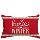 Axyaa Merry Christmas Tree Pillowcase - Winter Linen Decorative Sofa Waist Pillowcase 30X50cm