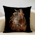 Axyaa Horse Pattern Cushion Cover 45x45cm Linen for Home Living Room Art Decoration