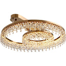 Axyaa Modern Dimmable LED Ceiling Lamp with Luxury K9 Crystals and Gold Metal Finish
