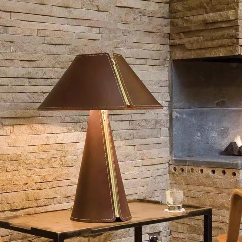Axyaa Minimalist Leather Table Lamp | Nordic Design Small Desk Lamp