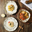Axyaa Coarse Tao Pan Pasta Plate Set, Colorful Ceramic Tableware