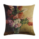 Axyaa Floral Pattern Linen Cushion Cover for Home Sofa, 45x45cm Square Pillowcase