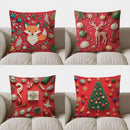 Axyaa Christmas Fox Pattern Throw Pillow for Sofa Bedroom Car