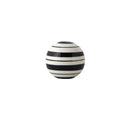Axyaa Striped Round Ball Vase: Geometric Lines, Black and White, Home Decor