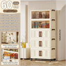 Axyaa 23.6" Double-Door Foldable Storage Box, Heavy-Duty Rolling Cabinet for Various Items