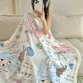 Axyaa Cartoon Print Lambs Wool Blanket: Soft and Cozy Throws for Sofa, Office, and Naps