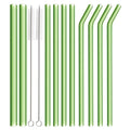 Axyaa High Borosilicate Glass Straw Set for Bubble Tea Smoothies Cocktails