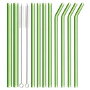Axyaa High Borosilicate Glass Straw Set for Bubble Tea Smoothies Cocktails