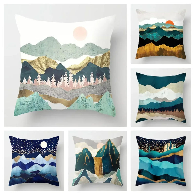 Axyaa Nordic Moon Metal Painting Pillowcase for Home Sofa Decor - 40*40 & 60*60
