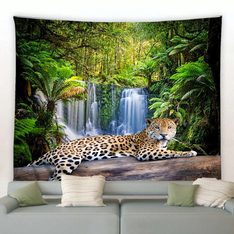 Axyaa Wild Animal Tapestry Nature Landscape Wall Hanging for Home Decor