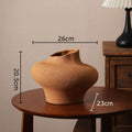 Axyaa Coarse Pottery Vase: Aesthetic Room Decor for Flowers, Plant Pot or Ornaments