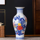 Axyaa Blue and White Ceramic Vase for Living Room Decoration and Flower Arrangement