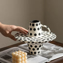 Axyaa Ceramic Vase: Wabi Sabi Style Retro Home Decoration and Flower Vessel