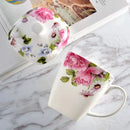 Axyaa Floral Rose Bone  Coffee Mug, Creative Flower Design, Ceramic Water Cup