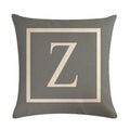 Axyaa Gray Alphabet Decorative Pillow Cover 45x45cm