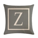 Axyaa Gray Alphabet Decorative Pillow Cover 45x45cm