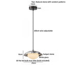 Axyaa Iron Bulgari Stone LED Pendant Light Fixture - Modern Bedroom Coffee Hanging Lamp