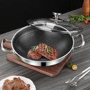 Axyaa 32cm Stainless Steel Non Stick Wok Pan Durable Induction Gas Stove Pot