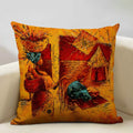 Axyaa African National Style Oil Painting Cushion Cover for Living Room Sofa Art