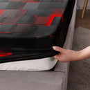 Axyaa Red Plaid Fitted Sheet Set with Soft HD Printing