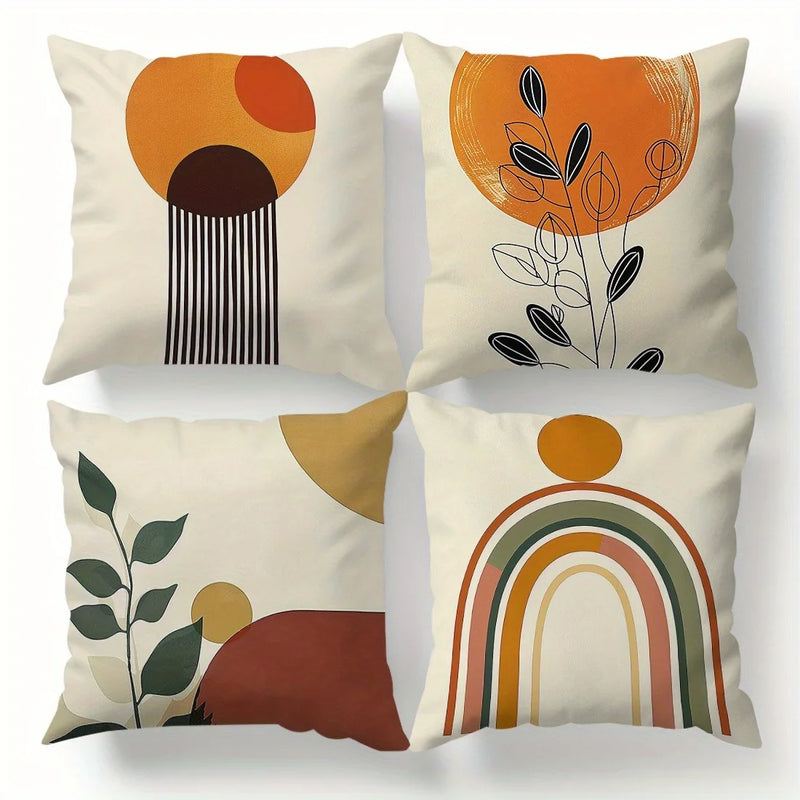 Axyaa Minimalist Geometric Round Printed Pillowcase - Bohemian Home Decor