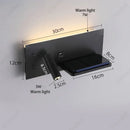 Axyaa Adjustable Angle Warm Light Wall Lamp with Wireless Charging