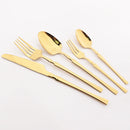 Axyaa Gold Stainless Steel Cutlery Set for Dining and Desserts