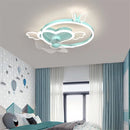 Axyaa Modern Pink LED Ceiling Fan for Kids' Room.