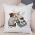 Axyaa Cartoon Cat Decorative Cushion Cover for Home, Sofa, Kids Room