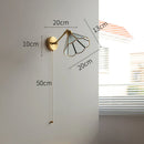 Axyaa Green Glass LED Wall Sconce Pull Chain Switch Indoor Lighting