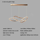 Axyaa Rose Gold Irregular Rings LED Chandeliers - Modern Living Room Pendant Lights