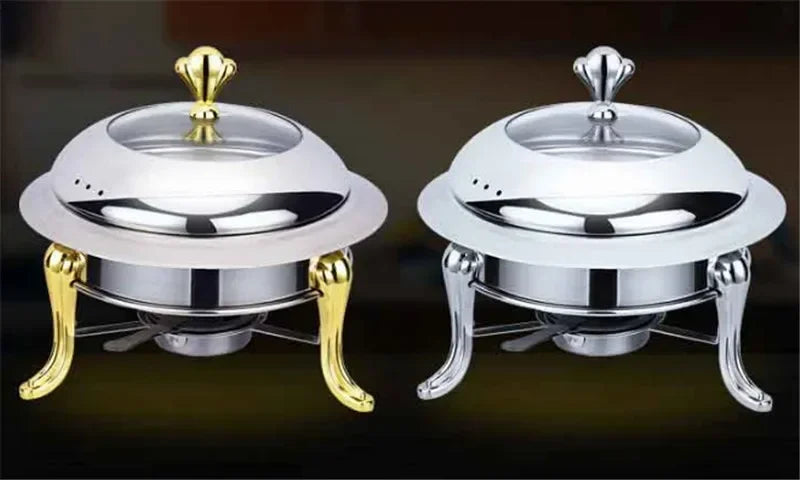 Axya Golden Stainless Steel Alcohol Stove - Small Cooking Hot Pots & Chafing Dish