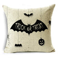 Axyaa Halloween Pumpkin Owl Bat Linen Throw Pillowcase