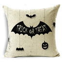 Axyaa Halloween Pumpkin Owl Bat Linen Throw Pillowcase