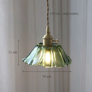 Axyaa Sunflower Glass Pendant Lights, Modern Brass Hanglamp for Dining Table, E27 AC90~240V