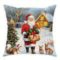 Axyaa Winter Wonderland Throw Pillow Cover for Sofa, Bedroom, Car - Festive Home Decor