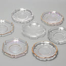 Axyaa Gold Rim Glass Saucer Plates for Tea Coffee Cup - Set of 1