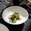 Axyaa Japanese White Deep Tableware Set: Soup, Salad Plates, Microwave-Safe - 8-inch/9-inch Bowls