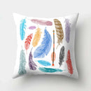 Axyaa Feather Dreamcatcher Print Cushion Cover for Elegant Sofa Decoration