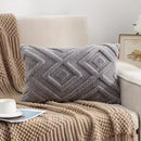 Axyaa Luxe Grey Faux Fur Plush Throw Pillow Cover for Stylish Home Decor