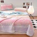 Axyaa Summer Comforter Set with Cool Feeling Fabric, Ice Silk Sheet, Pillowcase