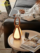 Axyaa Vintage Rechargeable Grapefruit Table Lamp - LED Portable Desk Light
