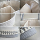 Axyaa Tassel Cotton Rope Diaper Bag Handwoven Multifunctional Storage Basket