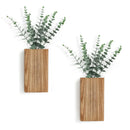 Axyaa Wood Wall Planter Vase with Artificial Eucalyptus Farmhouse Hanging Planter